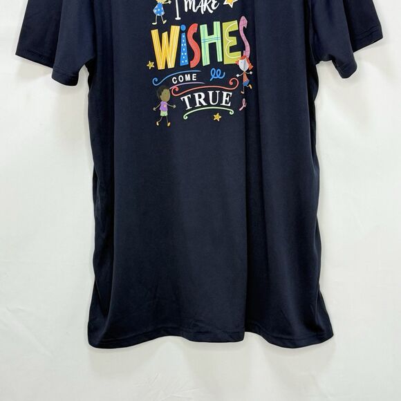 Women’s Short Sleeve Large Top “I Make Wishes Come True” Black T Shirt - Picture 4 of 14